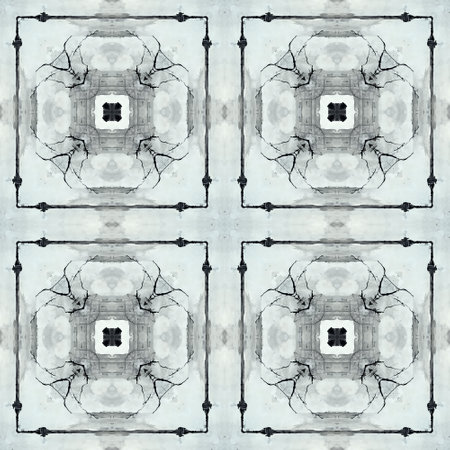 Seamless abstract grey blue vintage pattern, elegant gift wrapping paper template