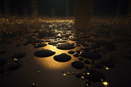 Background shining golden floor, digital painting artwork, abstract backgroundの写真素材