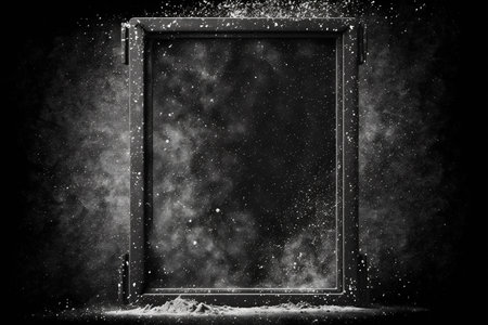 Abstract dirty or aging film frame with particle dust, creative digital paintingの写真素材