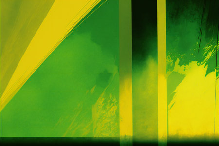 Green and yellow abstract background, digital illustration painting artworkの写真素材