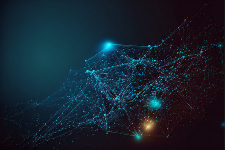 Abstract background with connecting dots and lines, creative digital illustration painting
