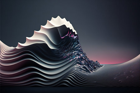Wave background, digital illustration painting artwork, abstract background, 3D rendering