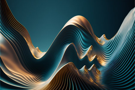 Wave background, digital illustration painting artwork, abstract background, 3D rendering