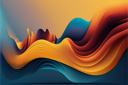 Trendy simple fluid color, creative digital illustration painting, abstract background