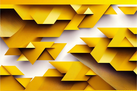 Yellow geometric pattern banner design, digital illustration painting artwork