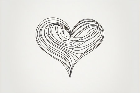 Hand drawn heart in thin line isolated heart sketch, sketch drawingの写真素材