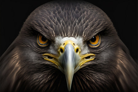 Isolated intense eagle stare, digital illustration painting