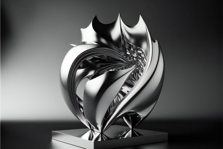 Silver shape 3d, digital illustration artwork, abstract, uniqueの写真素材