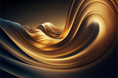 Gold wave motion, creative digital illustration, abstract, backgrounds