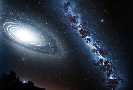 Milky way galaxy with stars and space in the universe, abstract, planetariumの写真素材