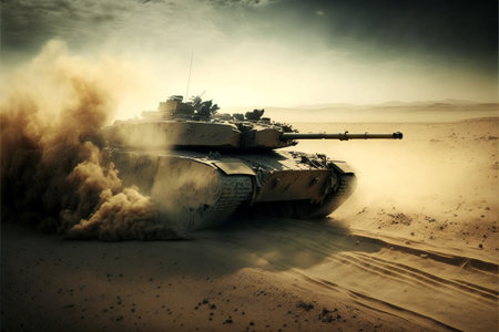 Military or army tank ready to attack, industries, military