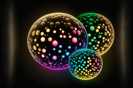 Glowing and illuminated spherical color, abstract, colorsの写真素材