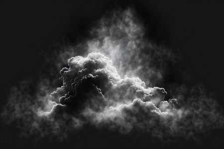 The fog or smoke moves on black and white, abstract, backgrounds