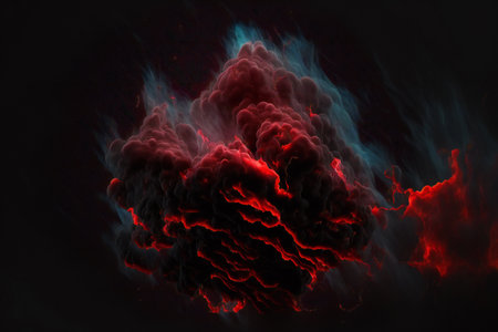 Red smoke on black background, abstract, backgrounds