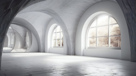 Rough white stone or marble studio, arts & architecture, indoorの素材