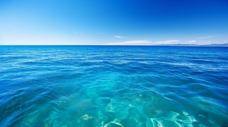 Blue ocean water background, digital illustration artwork, nature, sea & oceanの素材