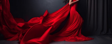 Digital painting fashion model red dress woman, clothing & accessoriesの素材