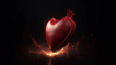 First message on heart, creative digital illustration, abstract, loveの素材