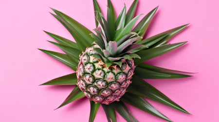 Pineapple on pastel pink summer concept, nature, fruits & vegetablesの素材