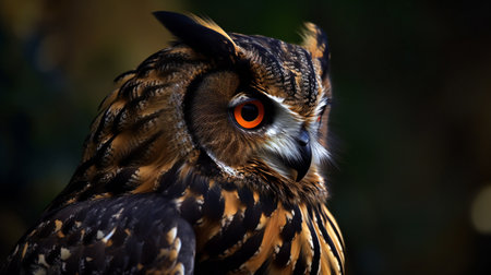 Owl, creative digital illustration, animals, birdsの素材