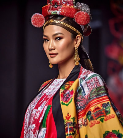 Digital painting miss universe traditional costume, clothing & accessoriesの素材