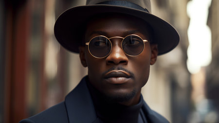 Digital painting black man, creative digital illustration, people, portraitsの素材