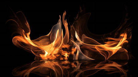 Beautiful stylish fire flames, abstract, backgroundsの素材