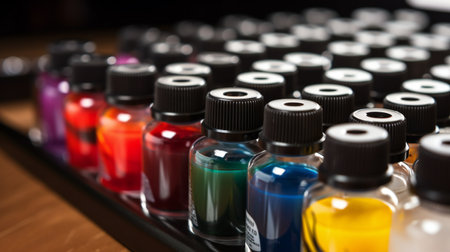 Tattoo ink set close up, creative digital illustration, abstract, colorsの素材