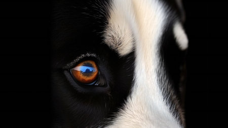 Close up head of peeking siberian husky dog, animals, petsの素材