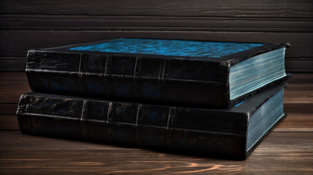 Vintage blue book cover, digital illustration artwork, retroの素材