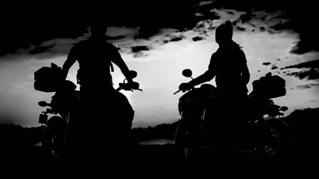 Motorcycle riders bikers, travel, destination scenicsの素材