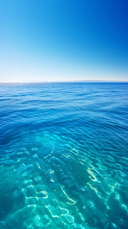 Blue ocean water background, creative digital illustration, nature, sea & oceanの素材