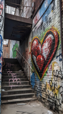 Graffiti paiting, creative digital illustration, abstract, loveの素材