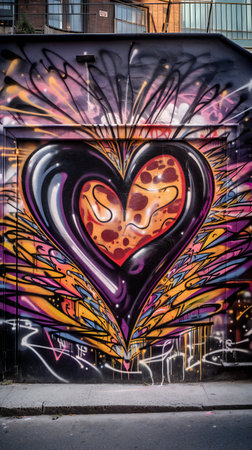 Graffiti paiting, creative digital illustration, abstract, loveの素材