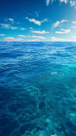 Blue ocean water background, digital illustration painting, nature, sea & oceanの素材
