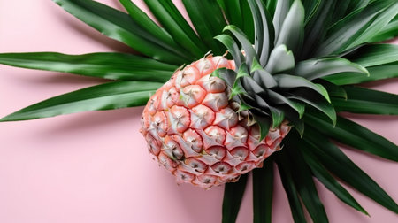 Pineapple on pastel pink summer concept, nature, fruits & vegetablesの素材