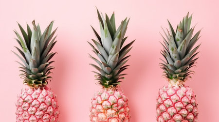 Pineapple on pastel pink summer concept, nature, fruits & vegetablesの素材