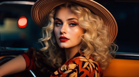 Digital painting portrait of beautiful fashion blond girl, people, expressionsの素材