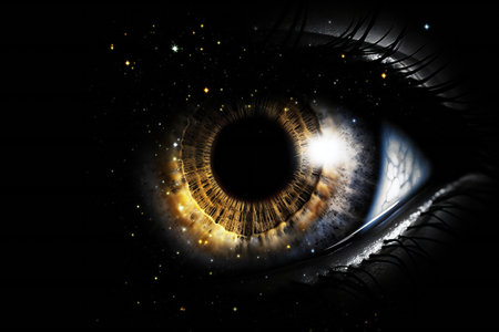Open eye in space high quality, abstract, planetariumの素材