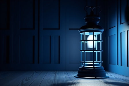 Blue light and shadow resolution, arts & architecture, indoorの素材
