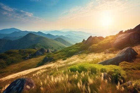 High mountain in morning time beautiful natural land, nature, mountainsの素材