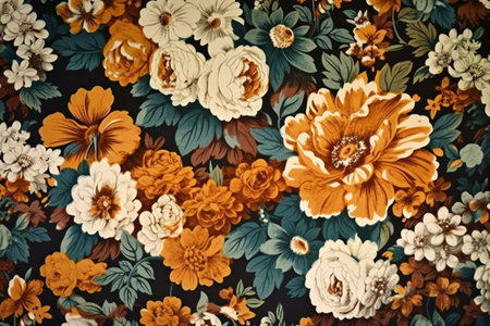 Vintage wallpaper with flowers high quality, nature, flowers & gardensの素材