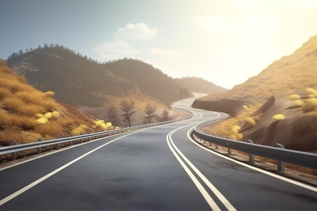 Curvy road windy road high, travel, destination scenicsの素材