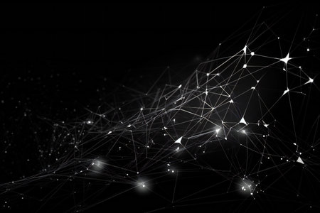 Digital connection dots and lines technology, abstract, planetariumの素材