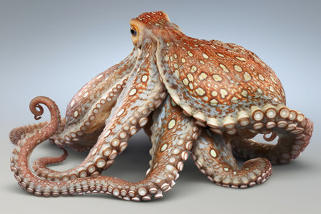 Common octopus, abstract background, animals, marine lifeの素材