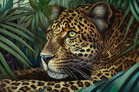 Leopard harlem renaissance art style high quality, animals, wildlifeの素材