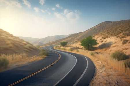 Curvy road windy road high, travel, destination scenicsの素材