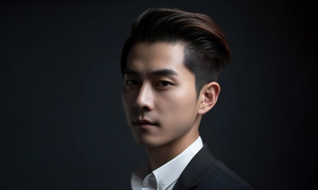 Digital painting handsome asian guy high quality, people, portraitsの素材