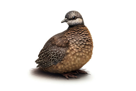 Funny rac sitting isolated on white high quality, animals, birdsの素材