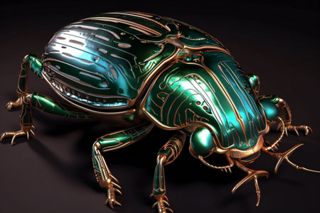 Metallic green scarab beetle high quality, animals, insectsの素材